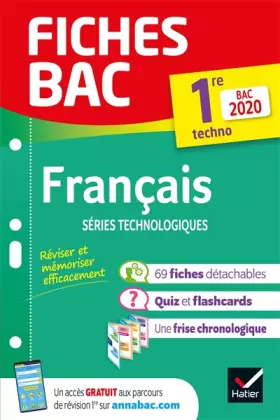 Couverture du produit · Fiches bac Français 1re technologique Bac 2020: inclus oeuvres au programme 2019-2020