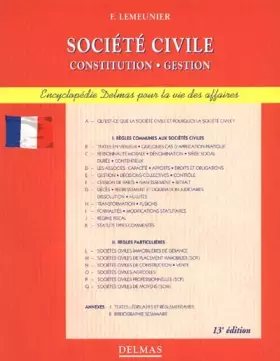 Couverture du produit · Société civile, 13e édition. Constitution - Gestion