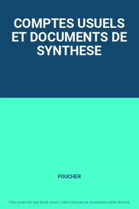 Couverture du produit · COMPTES USUELS ET DOCUMENTS DE SYNTHESE