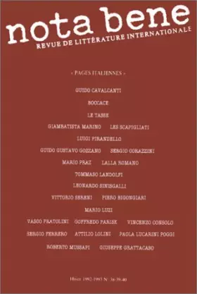 Couverture du produit · Nota bene, numéros 38, 39 et 40