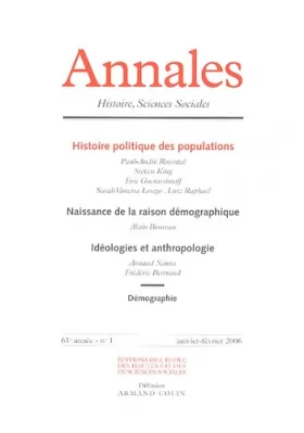 Couverture du produit · Annales. histoire, sciences sociales, vol. 61 (1/2006)