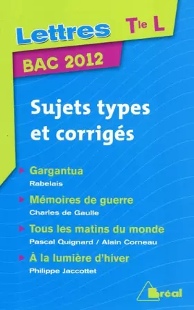 Couverture du produit · Bac lettres terminale 2012