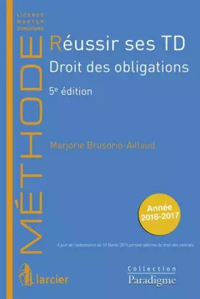 Couverture du produit · Réussir ses TD : droit des obligations -