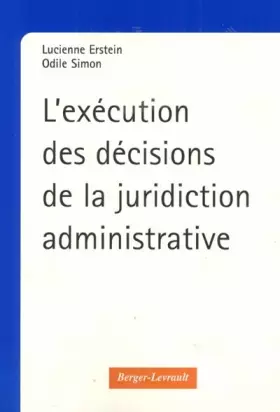Couverture du produit · L'Exécution des décisions de la juridiction administrative
