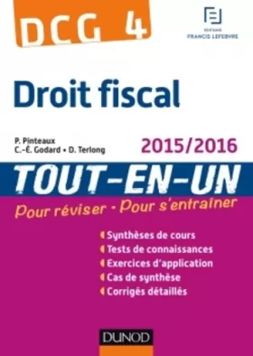 Couverture du produit · DCG 4 - Droit fiscal 2015/2016 - 9e éd - Tout-en-Un