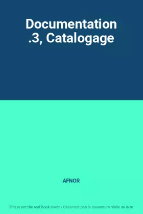 Couverture du produit · Documentation .3, Catalogage
