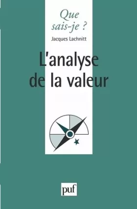 Couverture du produit · L'Analyse de la valeur, 3e édition