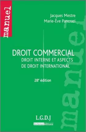 Couverture du produit · Droit commercial : Droit interne et aspects de droit international