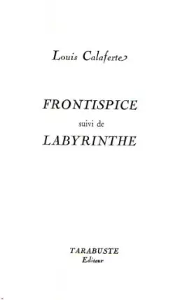 Couverture du produit · Frontispice suivi de Labyrinthe