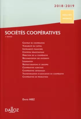 Couverture du produit · Sociétés coopératives 2018/19. 2e éd. - Création . Organisation . Fonctionnement