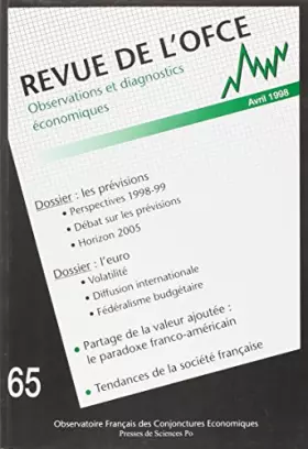Couverture du produit · Revue de l'OFCE numéro 65