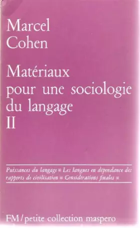 Couverture du produit · Materiaux pour une sociologie du langage