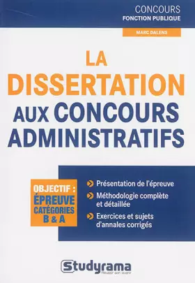 Couverture du produit · La dissertation aux concours administratifs