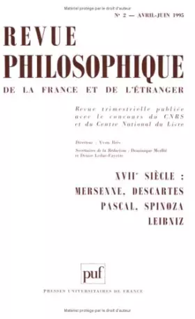 Couverture du produit · Rev.philosophique 1995 n.2 t.120