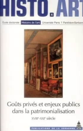 Couverture du produit · Goûts privés et enjeux publics dans la patrimonialisation (XVIIIe-XXIe siècle)
