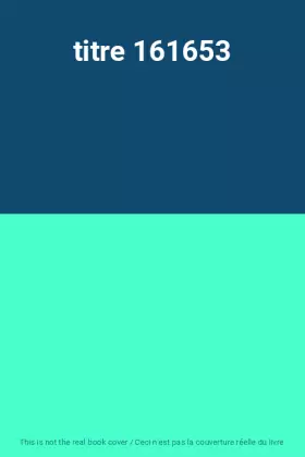 Couverture du produit · titre 161653