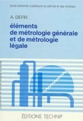 Couverture du produit · Eléments de métrologie générale et de métrologie légale