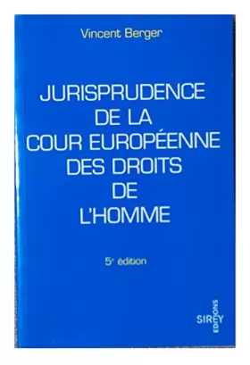 Couverture du produit · Jurisprudence de la Cour européenne des Droits de l'Homme