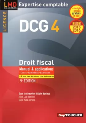 Couverture du produit · DCG 4 - Droit fiscal - Manuel et applications - 9e édition - Millésime 2015-2016