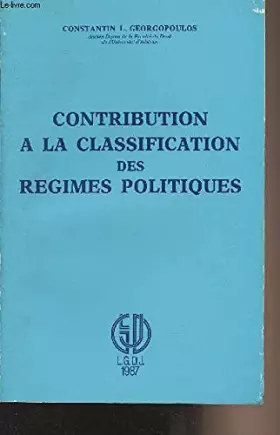 Couverture du produit · Contribution a la classification des régimes politiques