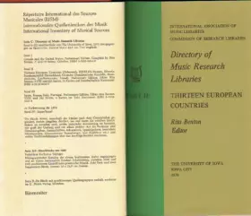 Couverture du produit · Rism Series C Directory of Music Part2