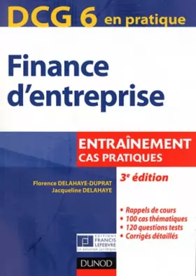 Couverture du produit · DCG 6 - Finance d'entreprise - 3e édition - Entraînement, cas pratiques