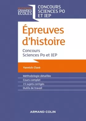 Couverture du produit · Epreuves d'histoire - Concours Sciences Po et IEP