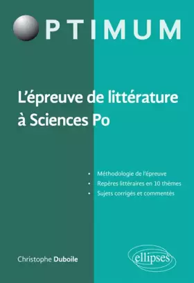 Couverture du produit · L'Épreuve de Littérature à Sciences Po