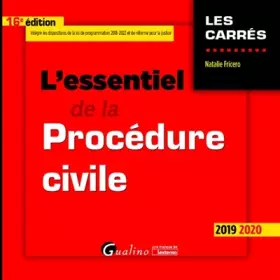 Couverture du produit · L'essentiel de la procédure civile: Intègre les dispositions de la loi du 23 mars 2019 de programmation 2018-2022 et de réforme