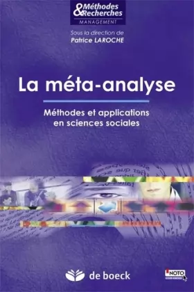 Couverture du produit · La méta-analyse: Méthodes et applications en sciences sociales