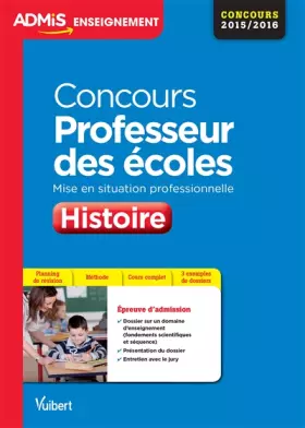 Couverture du produit · Concours Professeur des écoles - Histoire - Mise en situation professionnelle - CRPE 2016