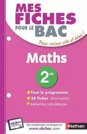 Couverture du produit · Mes Fiches pour le BAC Maths 2de