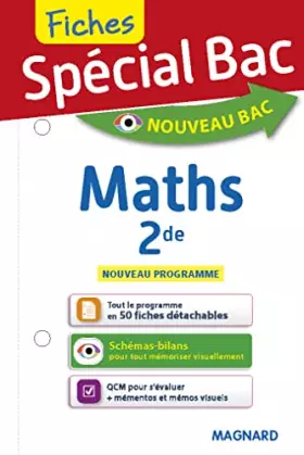 Couverture du produit · Spécial Bac Fiches Maths 2de: Tout le programme en 50 fiches, mémos, schémas-bilans, exercices et QCM