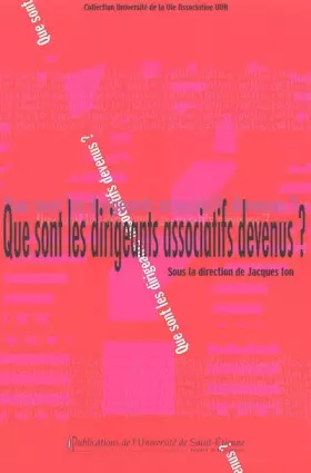 Couverture du produit · QUE SONT LES DIRIGEANTS ASSOCIATIFS DEVENUS?