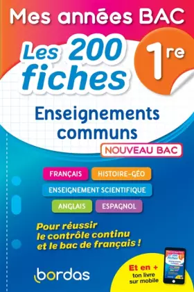 Couverture du produit · Mes années Bac - Compil de fiches enseignements communs 1re
