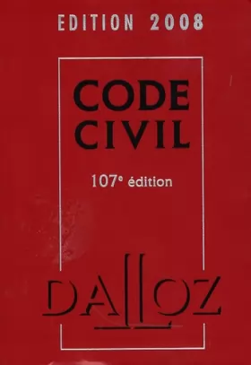 Couverture du produit · Code civil 2008