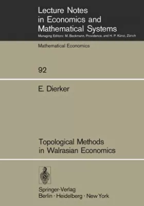 Couverture du produit · Topological Methods in Walrasian Economics