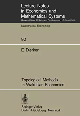Couverture du produit · Topological Methods in Walrasian Economics