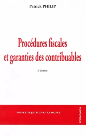 Couverture du produit · Procédures Fiscales et Garanties des Contribuables, 2e ed.