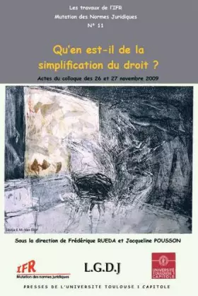 Couverture du produit · Qu'en est-il de la simplification du droit? Actes