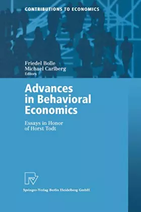 Couverture du produit · Advances in Behavioral Economics: Essays in Honor of Horst Todt