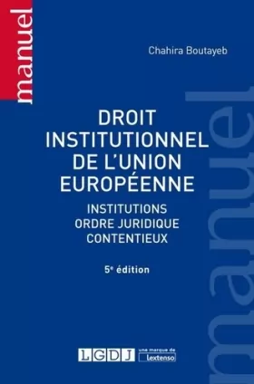 Couverture du produit · Droit institutionnel de l'Union Européenne