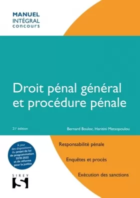 Couverture du produit · Droit pénal général et procédure pénale
