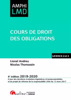 Couverture du produit · Cours de droit des obligations (2019-2020)