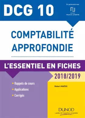 Couverture du produit · DCG 10 - Comptabilité approfondie - 2018/2019 - L'essentiel en fiches