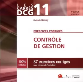 Couverture du produit · Contrôle de gestion DCG 11 : 87 exercices corrigés pour réviser et s'entraîner