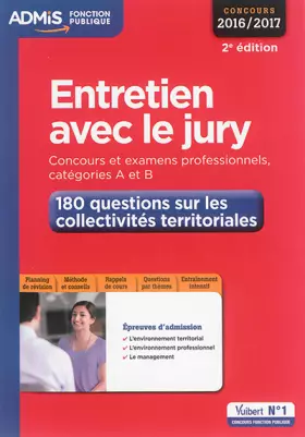 Couverture du produit · Entretien avec le jury - 180 questions sur les collectivités territoriales - Concours et examens professionnelles - Catégories 