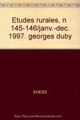 Couverture du produit · Etudes rurales : hommage à Georges Duby