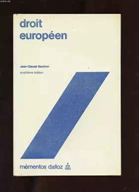 Couverture du produit · Droit européen (Mémentos Dalloz)