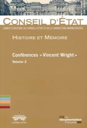 Couverture du produit · Conférences "Vincent Wright" - Volume 2